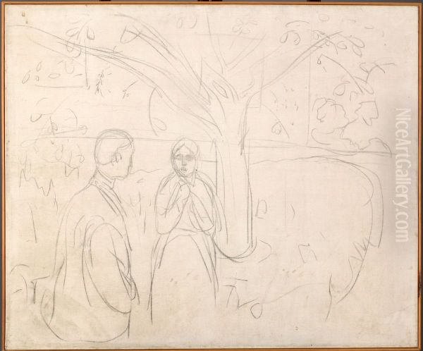 Man and Woman Under a Fruit Tree - view 1