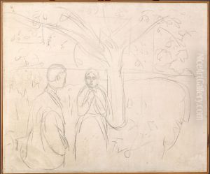 Man and Woman Under a Fruit Tree by Edvard Munch
