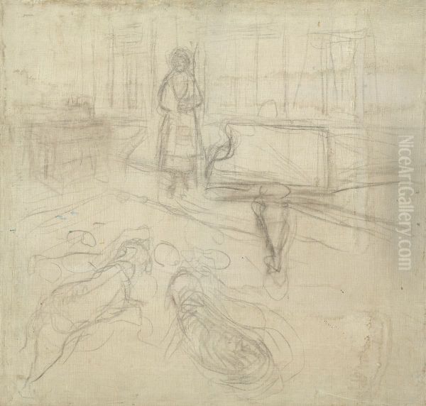 Interior with Woman, Two Dogs and Grand Piano - view 1