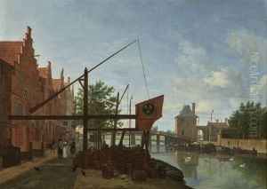 A View of the brewery "De Drie Klaveren" (The Three Clubs") on the River Spaarne, at Haarlem