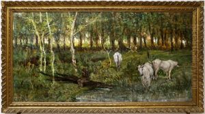 Buoi al pascolo by Giovanni Fattori