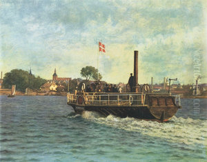 Hjuldamperen Fritz Juel. by Carl Baagoe