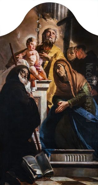 Saint Joseph with the Child Jesus and Saints Francis of Paola, Anna, Anthony and Peter of Alcantara - view 1