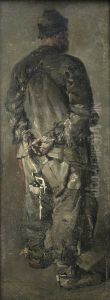 Miner holding a lamp