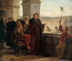 Sigismund the Old with Stanczyk at the Wawel Castle. by Wojciech Gerson