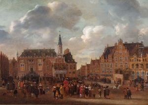 The Announcement of the Peace Treaty of Munster in 1648 from the balcony of the Town Hall of Haarlem by Gillis Rombouts