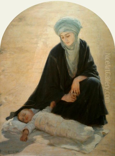 Arabic Madonna and Child (The Child sleeping in the desert). - view 1