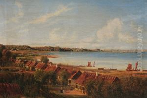 Kysten ved Humlebaek. by Carl Baagoe