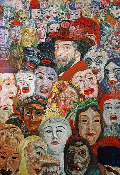 Self-portrait with masks - view 1