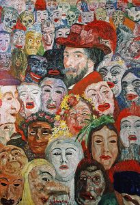Self-portrait with masks by James Ensor