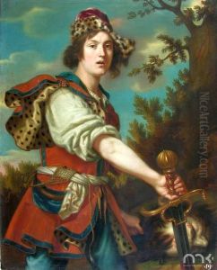 David with the Head of Goliath. by Andreas Moller