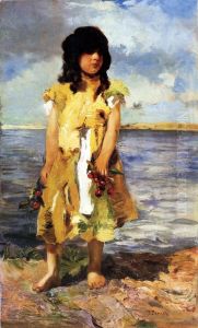 Gypsy girl with cherries (A Girl on a beach). Gypsy girl with cherries (A Girl on a beach).
