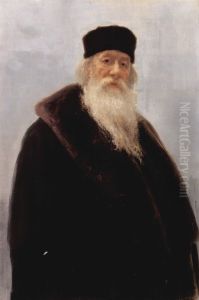 Portrait of Vladimir Vasilievich Stasov, Russian art historian and music critic by Repin Iliya