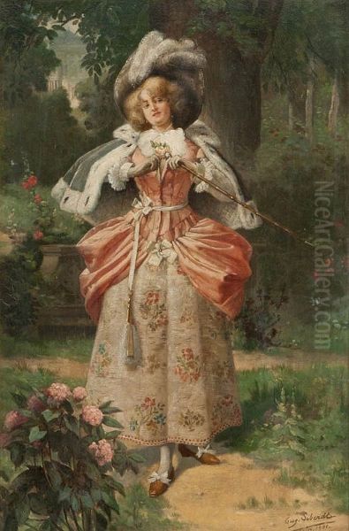 Noble lady in a park - view 1