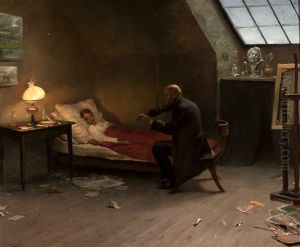 Death of an Artist - The Last Friend by Zygmunt Andrychiewicz