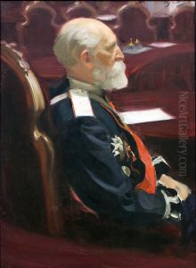 Portrait of General N.P. Petrov. Sketch to I.E. Repin's painting "Grand meeting of the State Council" by Boris Kustodiev