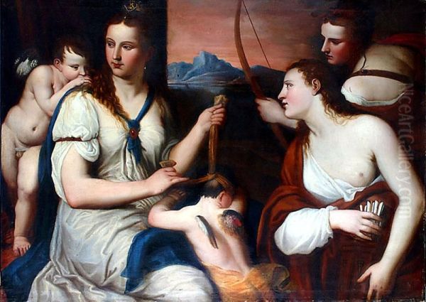 Venus attachant un bandeau sur les yeux de l'Amour - view 1