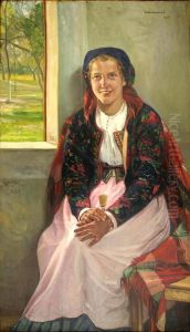 Portret goralki (Piekna Zoska) by Wincenty Wodzinowski