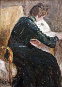 Woman reading in an Armchair by Christian Rohlfs