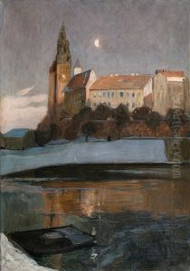 Widok Wawelu od zachodu - nokturn