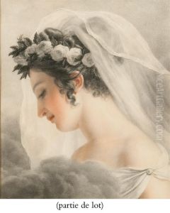 Tete De Femme Portant Un Voile Et Couronnee De Fleurs Tete De Femme Portant Un Voile Et Couronnee De Fleurs