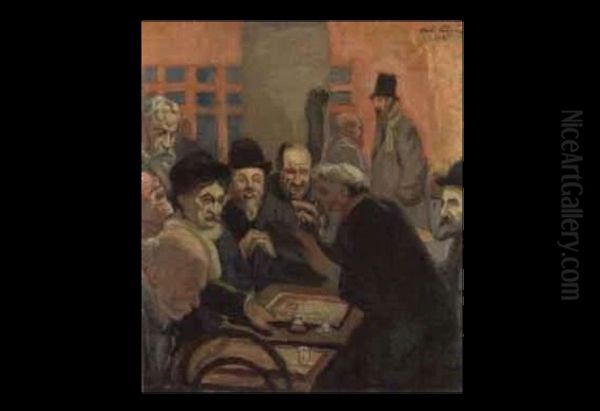 Cafe interior with chess players - view 1