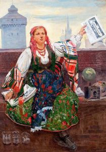 Kobieta sprzedajaca gazety