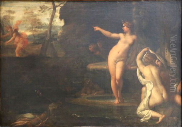 Diana in het bad door Acteon verrast - view 1