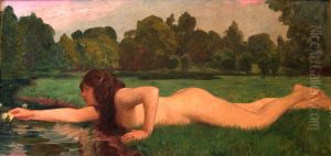 Female Nude [Woman with a Nenuphar]. by Samuel Hirszenberg