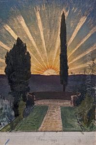 Sunset from the blue villa by Prince Eugen, Duke of Narke