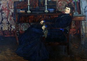 Portret zony. by Jozef Mehoffer