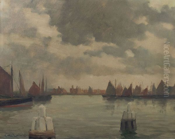 River scene with sailing boats - view 1