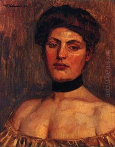Dame mit schwarzem Halsband by Wilhelm Heinrich Trutbner