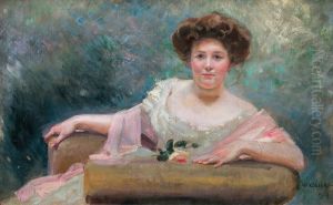 Portret pani w fotelu by Wojciech Kossak