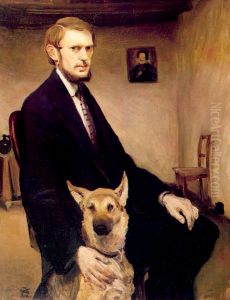 Self-portrait with a dog