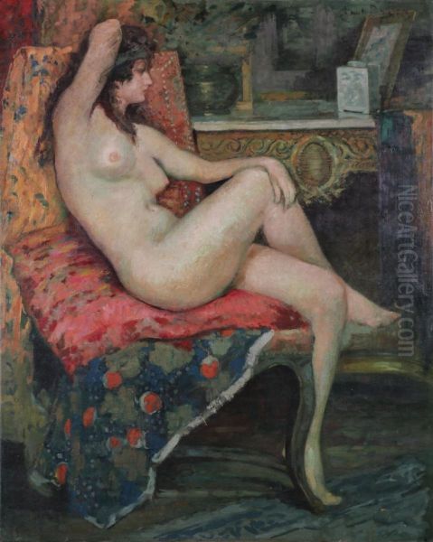 Seated nude in an interior - view 1