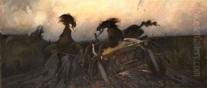 Frightened Horses. by Kazimierz Sichulski