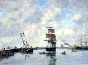 Trouville, les jetees, mer haute Trouville, les jetees, mer haute