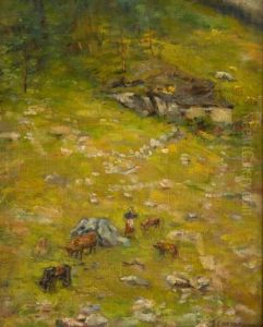 Mucche Al Pascolo by Filippo Carcano