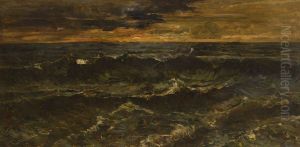 Bewegte See Im Abendlicht by Filippo Carcano