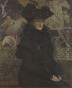 Portret zony na tle Pegaza by Jozef Mehoffer