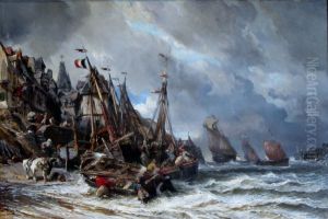 Return of the fishermen by Eugene Isabey
