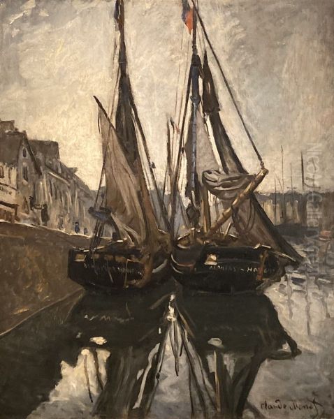Fishing boats in Honfleur - view 1