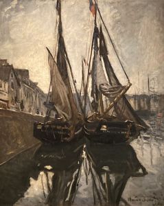 Fishing boats in Honfleur by Claude Oscar Monet