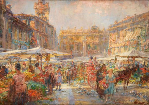 Flower market in Verona - view 1
