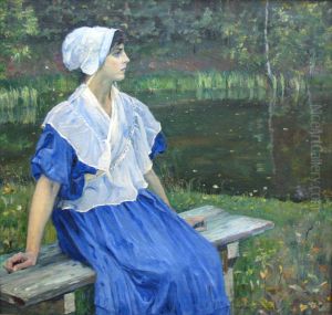 Girl by the pond (Portrait of N.M. Nesterova), 1923 Girl by the pond (Portrait of N.M. Nesterova), 1923