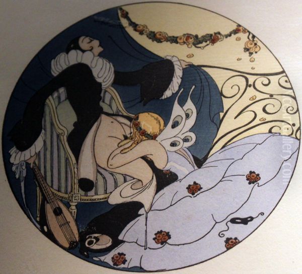 Series of watercolors, which appeared in 1925 under the title "Les Delassements d'Eros" in Erotopolis (Paris). - view 1