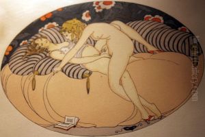 Series of watercolors, which appeared in 1925 under the title "Les Delassements d'Eros" in Erotopolis (Paris).