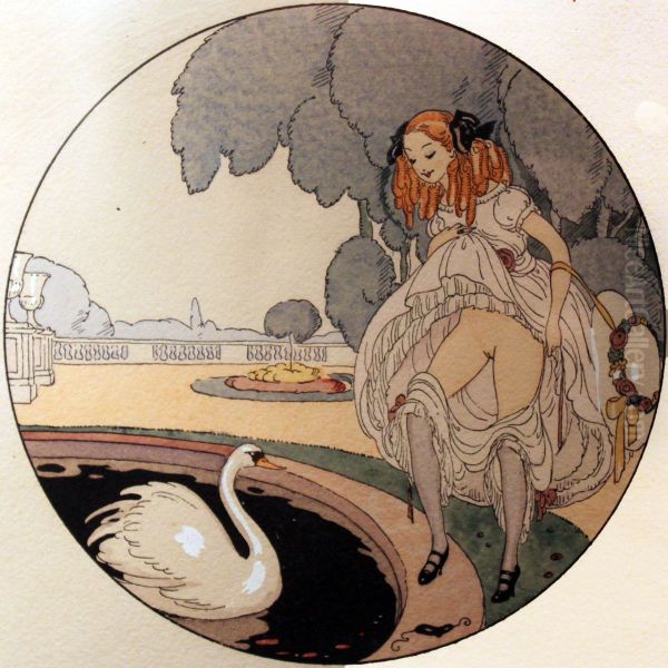 Series of watercolors, which appeared in 1925 under the title "Les Delassements d'Eros" in Erotopolis (Paris). - view 1