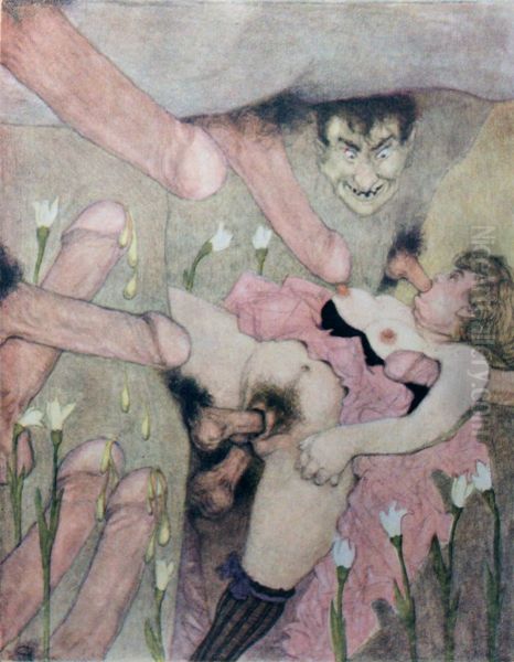 Series of watercolors, which appeared in 1925 under the title "Les Delassements d'Eros" in Erotopolis (Paris). - view 1
